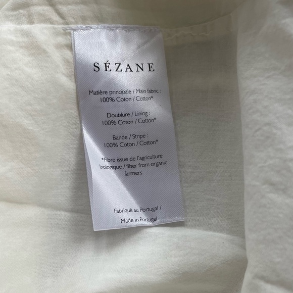 Sezane Gisele Ecru Sleeveless Blouse with Tie Shoulders - Picture 7 of 9